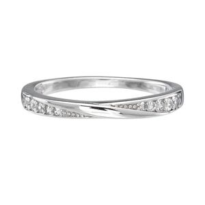 Sterling Silver & Cubic Zirconia Pave Crossover Ring